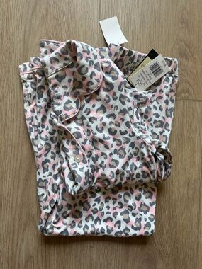 Cuddle Duds Pink and Brown Leopard Kids Pajama Set